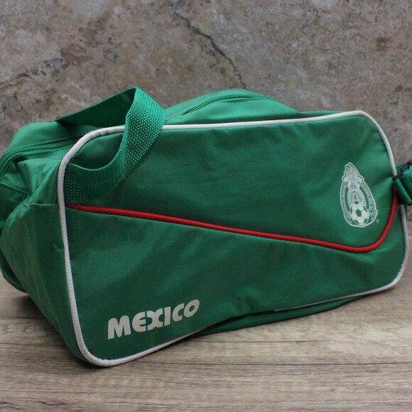 Vintage Seleccion Mexicana Soccer Travel Small Green Duffel Bag Nylon Mexico Y2k - Picture 5 of 13